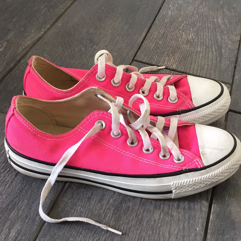 Neon pink converse